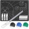 Exacto Knife with Hobby Mat for Crafts, Self Healing Cutting Mat Hobby Knife with 30 PCS Exacto Blades Precision Knife for Art and Crafts Paper Scrapbooking Stencil (Black)